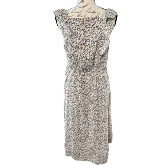 Madewell | Ruffle-Strap Square Neck Floral Midi Dress - 6 🌿 Cottagecore Prairie - Picture 5 of 8